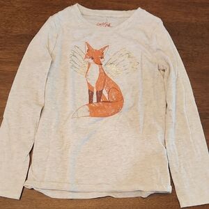 Cat & Jack Cream Fox Graphic Kids Shirt